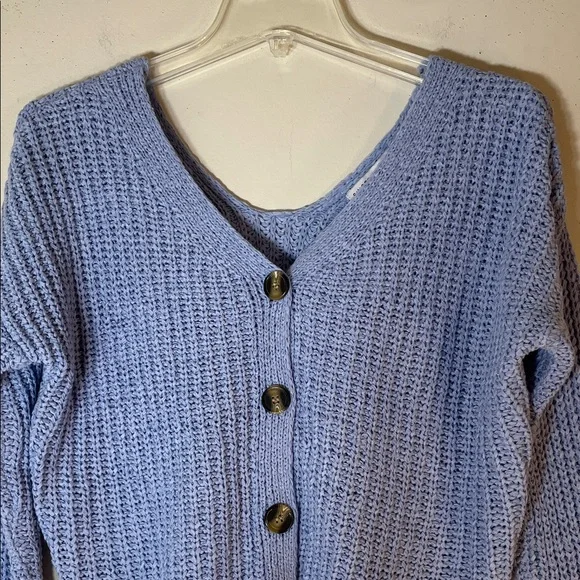 NWT. Sincerely Jules Boho Blue Drop Shoulder Cardigan Sweater. Large. - Picture 3 of 11